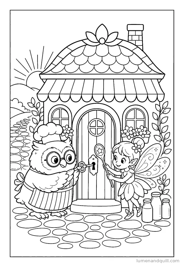 Coloring page from Bakery Buddies Coloring Book: Opening Time