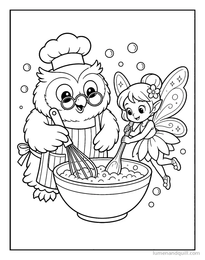 Coloring page from Bakery Buddies Coloring Book: Whisk It Up