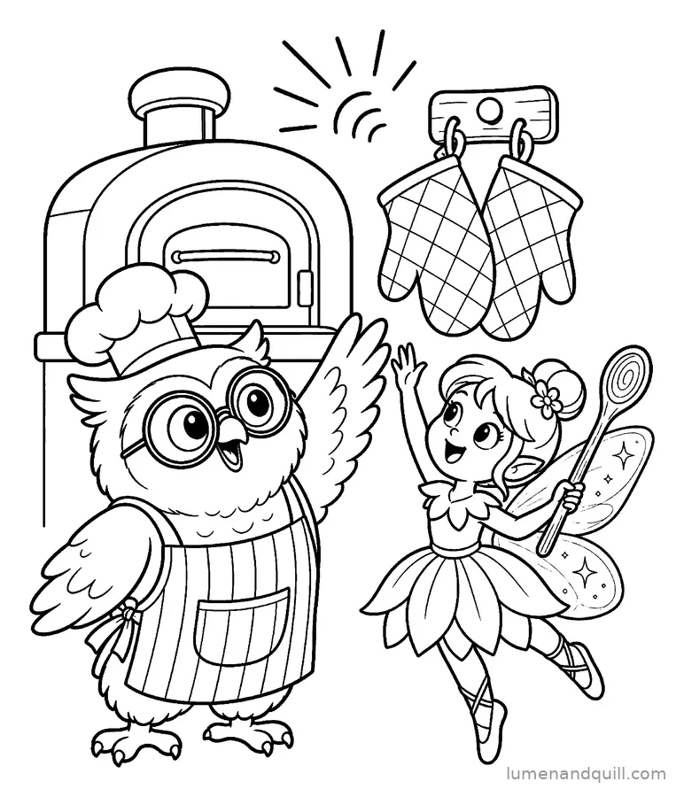 Coloring page from Bakery Buddies Coloring Book: Ding! Timer