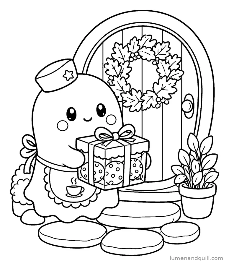 Ausmalbild aus Boo's Cozy Tea Bakery: Ein Geschenk für eine Freundin