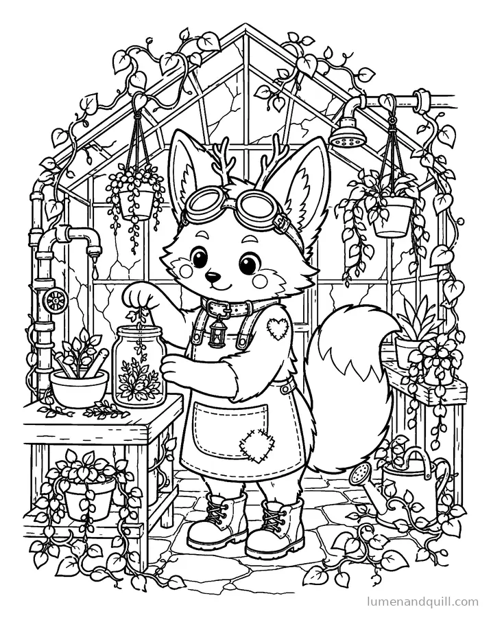 Dibujo para colorear de Bramble's Cozy Folklore Workshop: El viejo invernadero