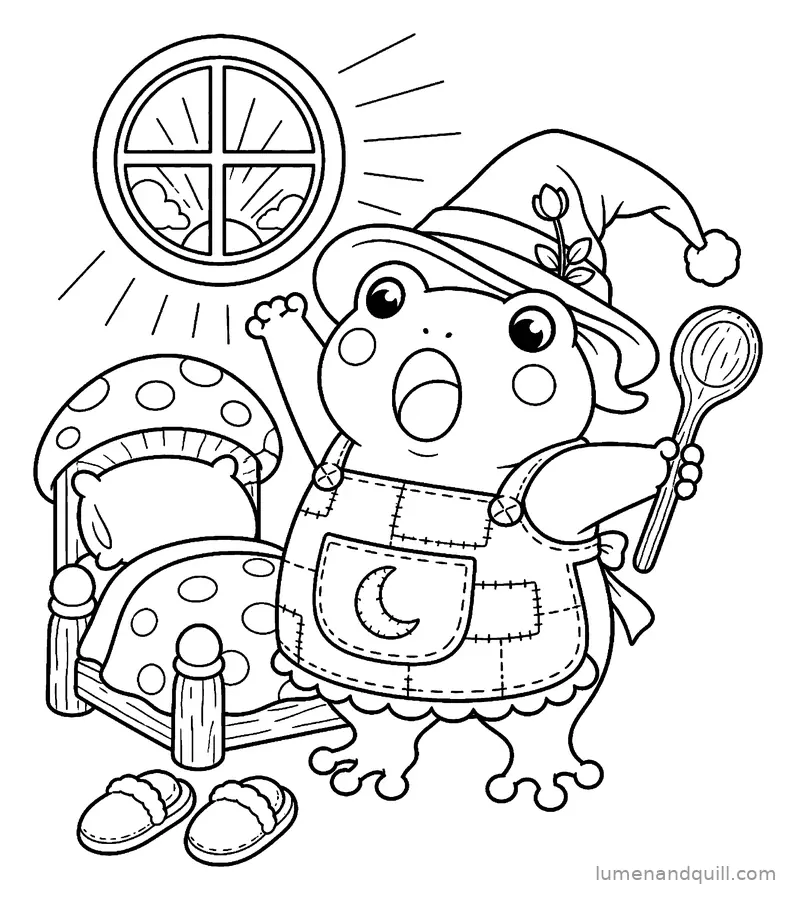 Dibujo para colorear de Clover's Clove Cookie Tea Stall: Amanecer tranquilo