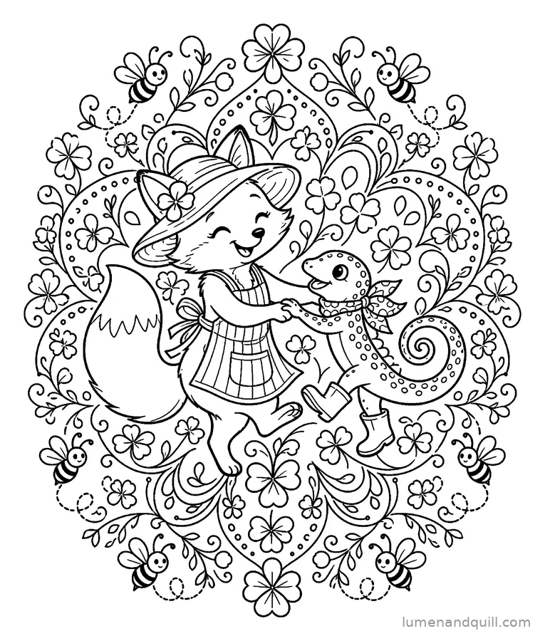 Disegno da colorare tratto da Fox & Newt's Garden Day: Il valzer delle api