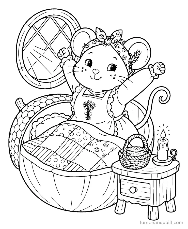 Disegno da colorare tratto da Millie Wheatwhisker's Straw Craft: Prime luci
