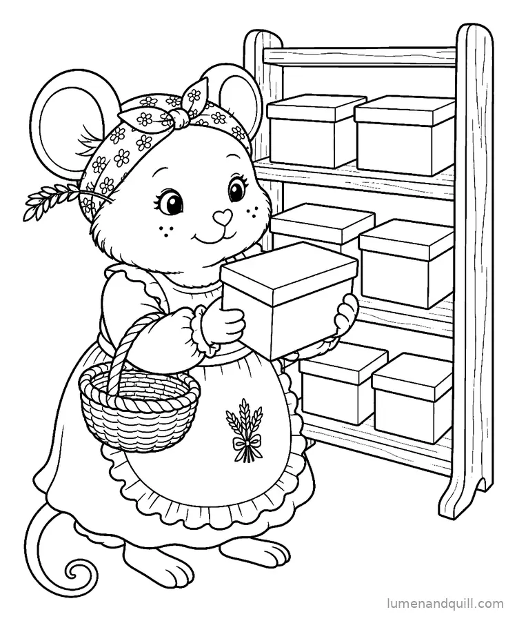 Disegno da colorare tratto da Millie Wheatwhisker's Straw Craft: La scelta della scatola
