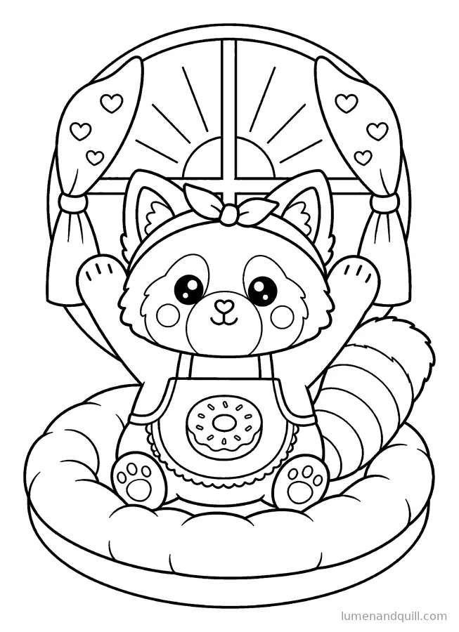 Disegno da colorare tratto da Momo's Kawaii Donut Cart: Alba assonnata