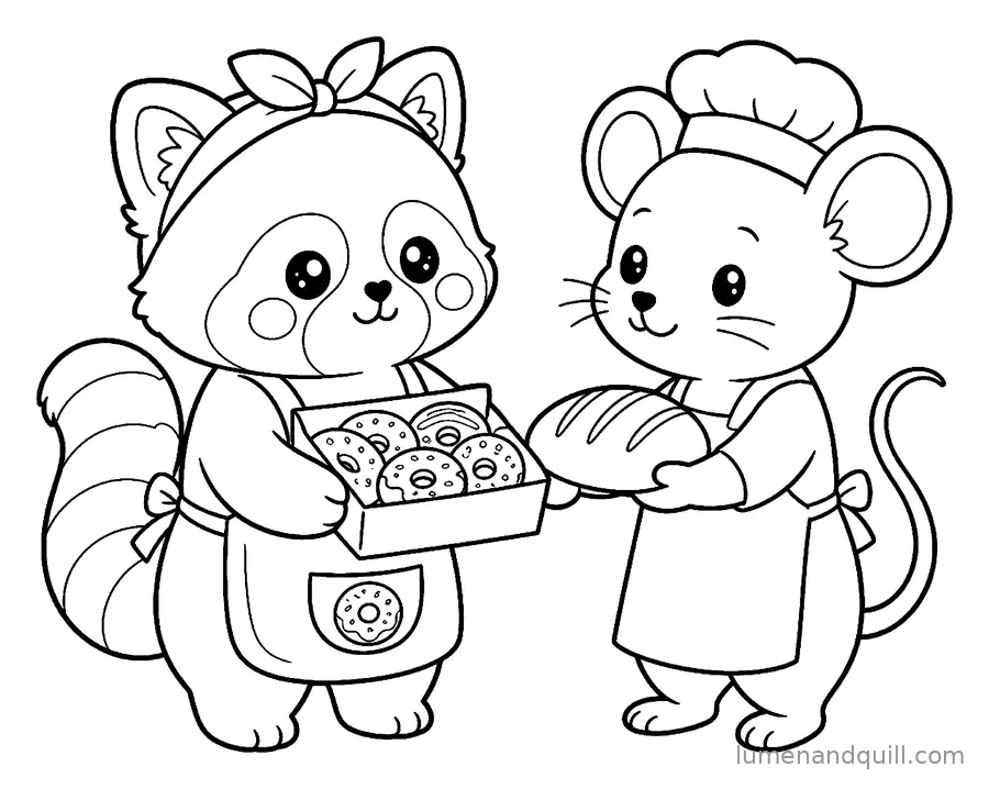 Disegno da colorare tratto da Momo's Kawaii Donut Cart: Scambio goloso