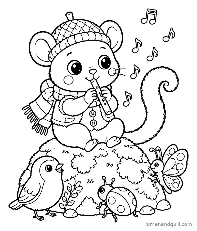 Ausmalbild aus Nutmeg the Dormouse's Cozy Autumn: Waldmelodie