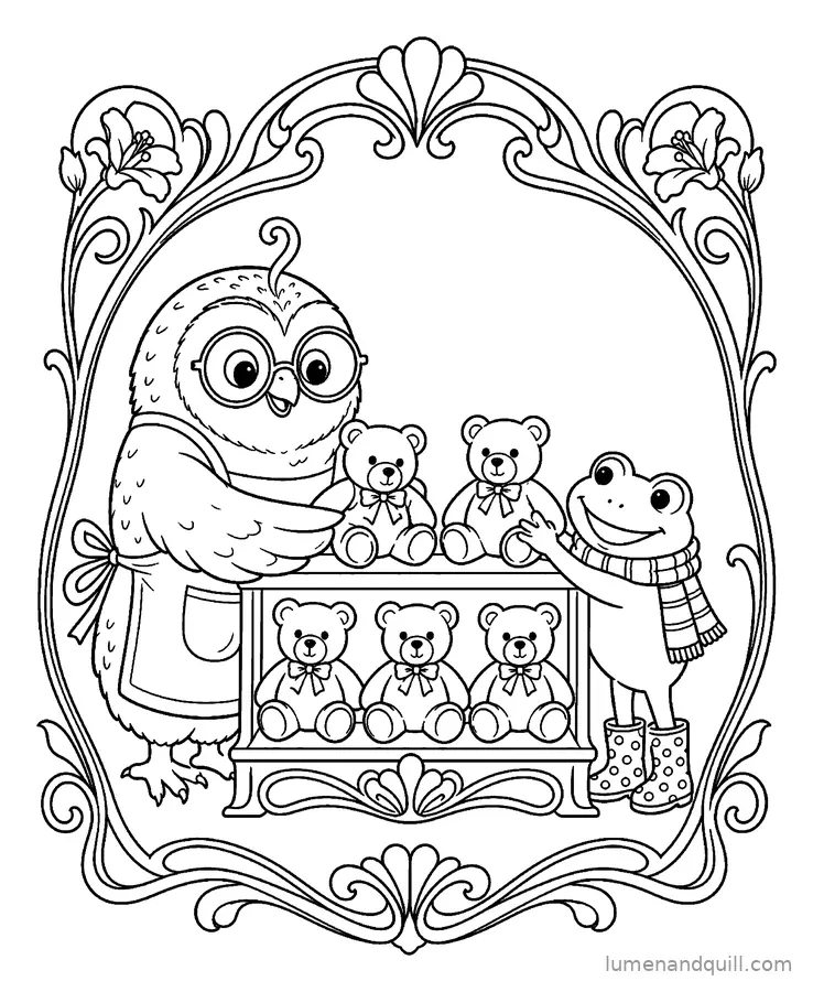Målarbild från Otis & Gus's Toy Shop: Nallehörnan