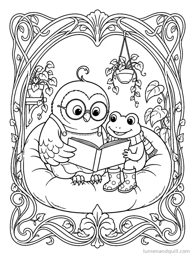 Målarbild från Otis & Gus's Toy Shop: Läshörnan
