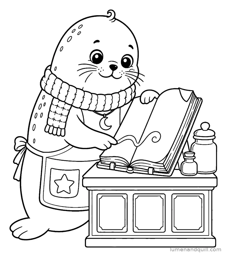 Ausmalbild aus Pearl's Enchanted Seal Shop: Das Rezept lesen