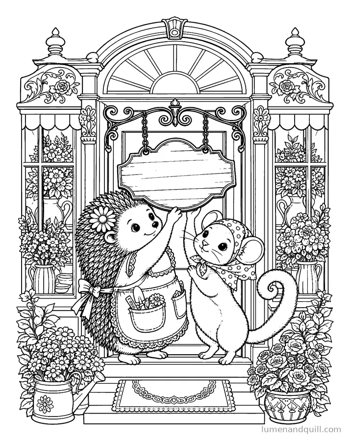 Dibujo para colorear de Petals & Pals Flower Shop: Abierto para las flores