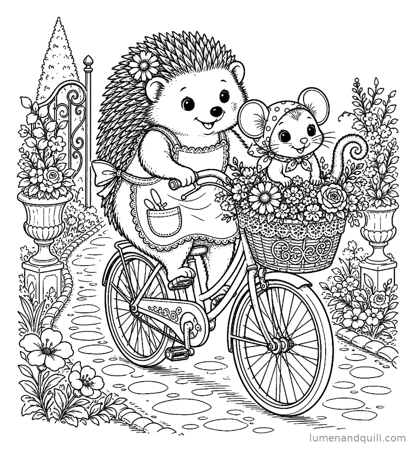 Dibujo para colorear de Petals & Pals Flower Shop: Reparto en bici