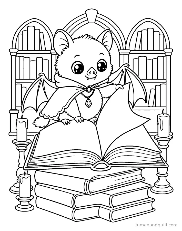 Disegno da colorare tratto da Ruby the Little Cloister Bat: Il grande libro degli incantesimi