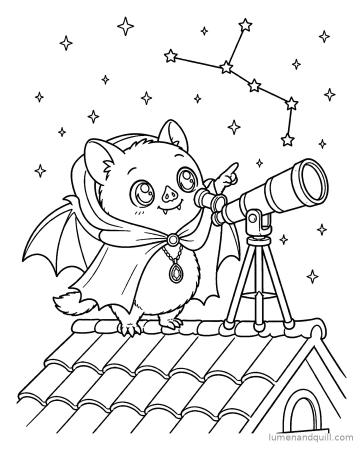 Disegno da colorare tratto da Ruby the Little Cloister Bat: Stelle dal tetto