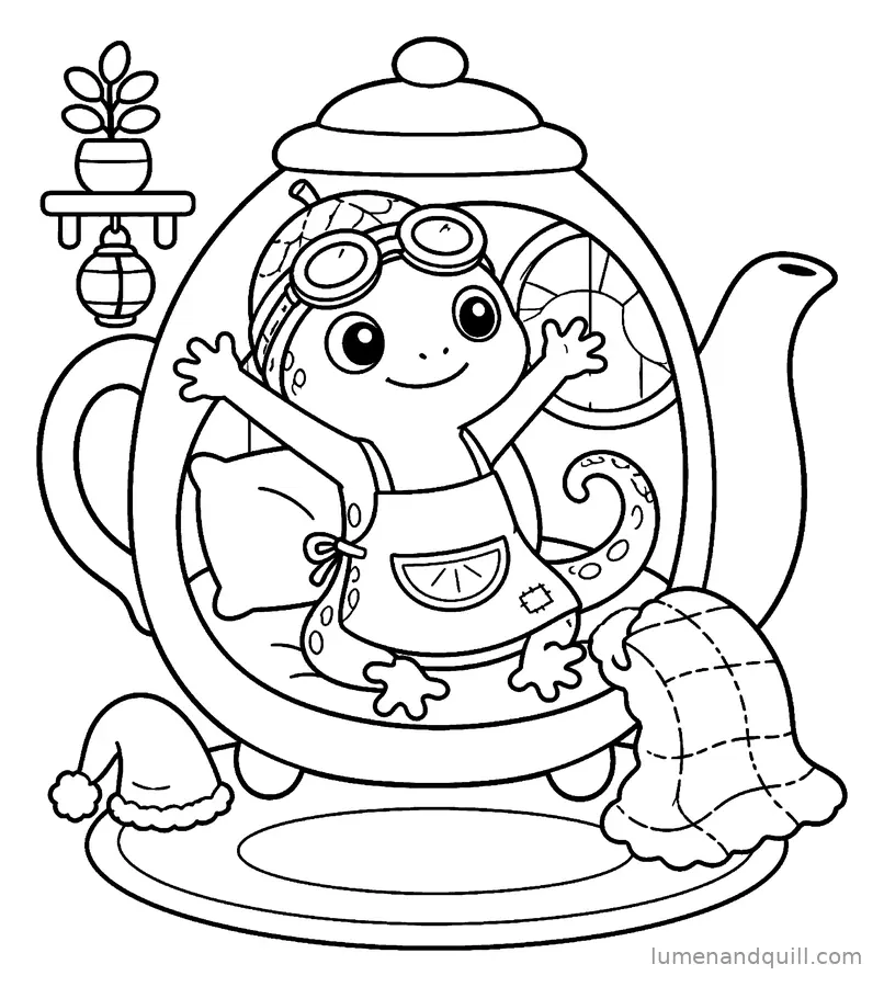 Dibujo para colorear de Sprig's Mango Potion Bakery: Amanecer somnoliento