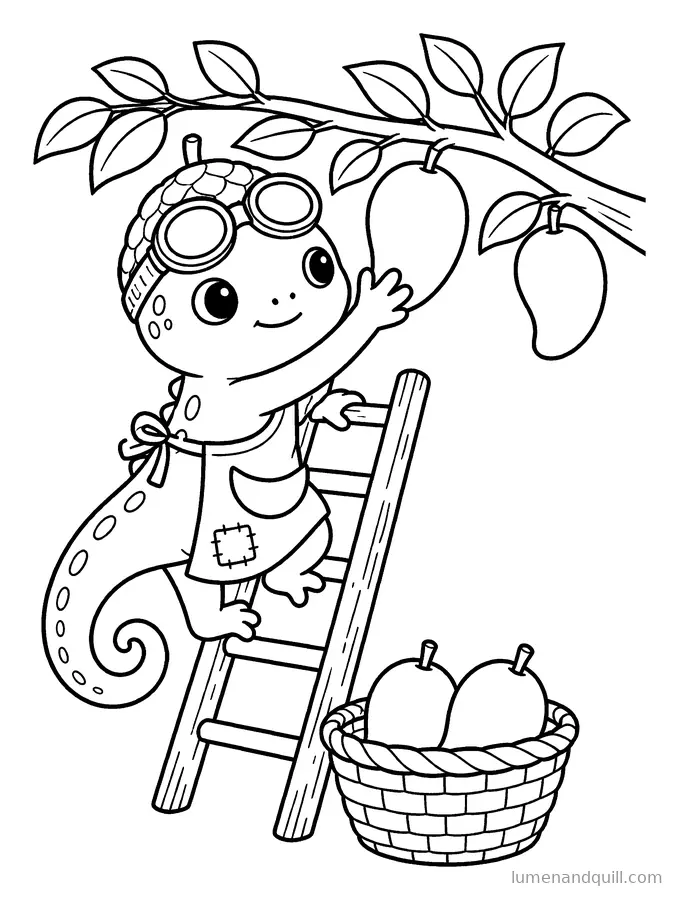 Dibujo para colorear de Sprig's Mango Potion Bakery: Cosecha de mangos