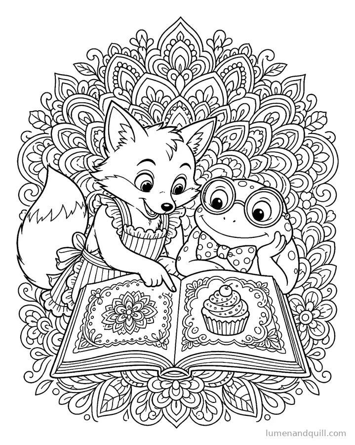 Coloring page from Sweet Shop Friends: Big Cookbook