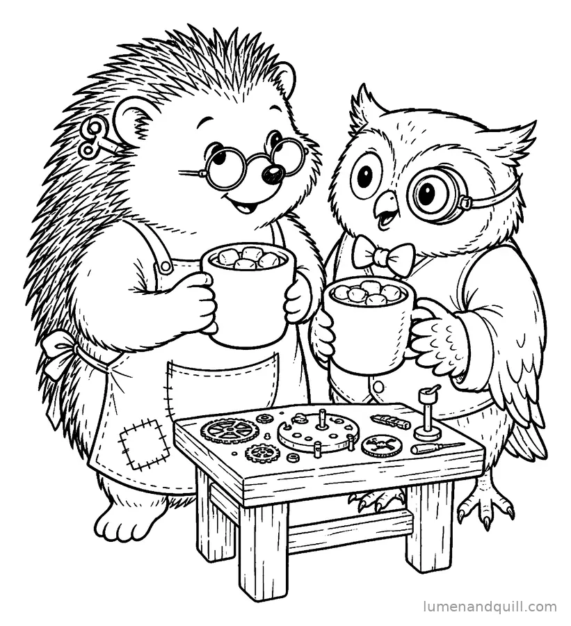 Dibujo para colorear de The Cozy Clock Shop: Chocolate caliente
