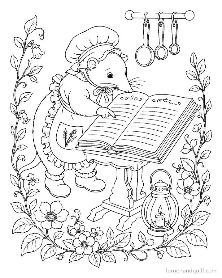 Page de coloriage tirée de The Lantern Bakery : Le grand livre de recettes