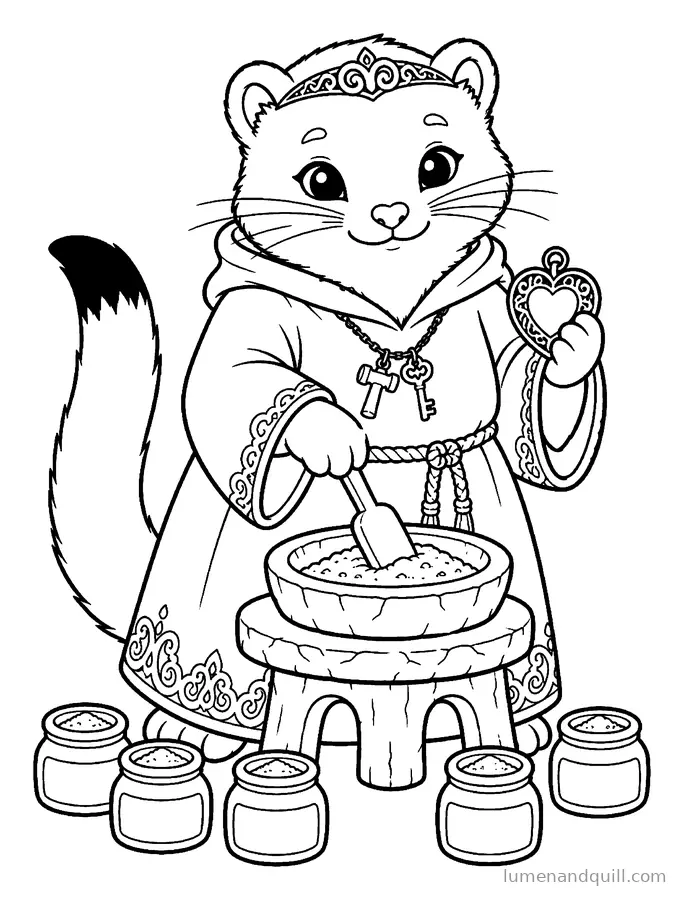 Målarbild från Tovi the Reliquary Stoat: Emaljen blandas