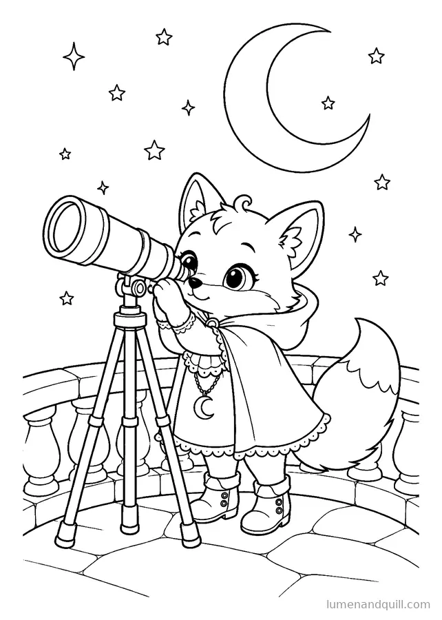 Coloring page from Vesper's Gothic Organ Room: Stargazing