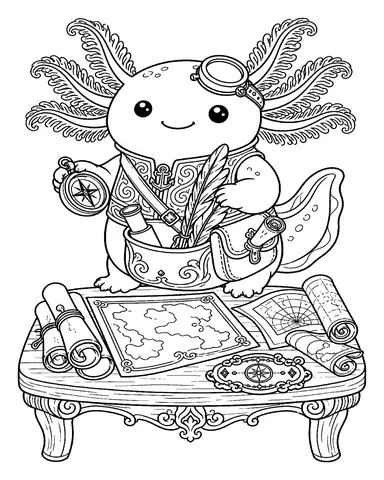 Axolotl da colorare e stampare: Preparare la borsa