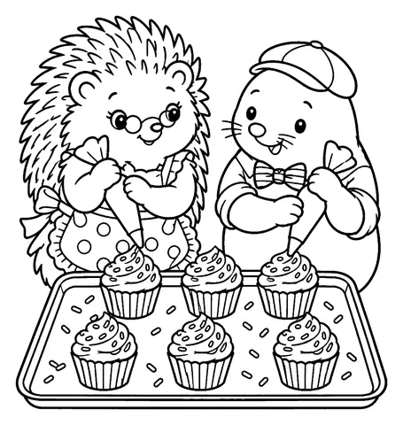 Talpa da colorare e stampare: Cupcake alla glassa