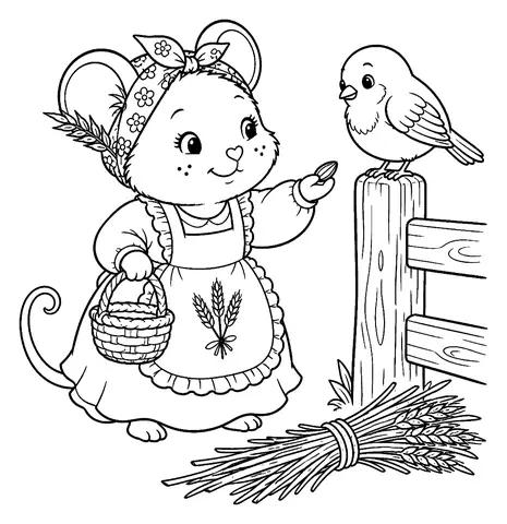 Ratón para colorear e imprimir: Encuentro con Robin
