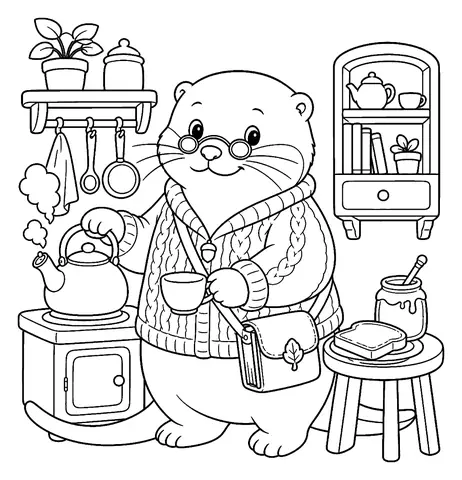 Nutria para colorear e imprimir