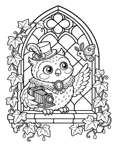 Free owl coloring pages: Morning Stretch